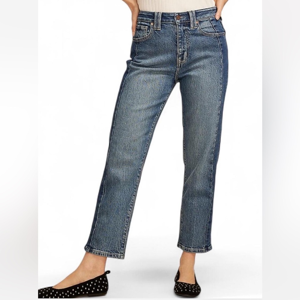 NWT Maurice’s edgely High Rise Two Tone Pieced Tapered Ankle Jean Size 14